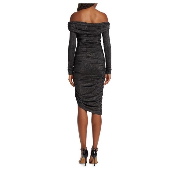 Jonathan Simkhai Standard Sabine Ruched Metallic Body-Con Dress size S - Picture 4 of 12